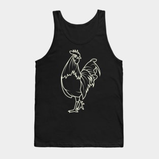 Aesthetic Lineart Rooster Tank Top